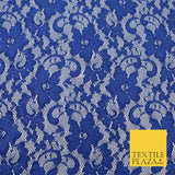 Royal Blue Flower Satin Weave Shimmer Lace Fabric Trendy Dress Fashion 1727