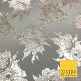 Luxury BLUSH STONE Large Floral Metallic Jacquard Fabric Waistcoats Jackets 1356