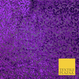 Purple Velvet Devore Floral Burnout Fabric Material - 45" - More Colours - PE157