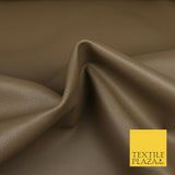 TAUPE Luxury Faux Leather Fabric Felt Backed PVC Fire Retardant Upholstery 1716