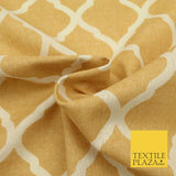Canary Yellow Lattice POLYCOTTON CANVAS Dress Fabric Craft Bags 60" Wide 1644