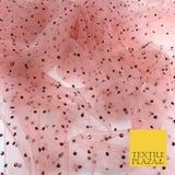 LIGHT SALMON PINK Diamonte Multi Stone MeshNet Fabric BridalSheer CraftDress1441