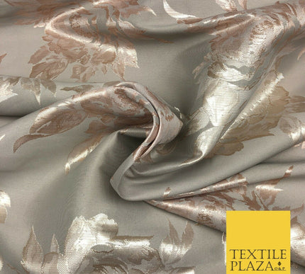 Luxury BLUSH STONE Large Floral Metallic Jacquard Fabric Waistcoats Jackets 1356