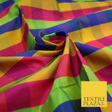 High Quality Bright Vibrant 4 Colour Check Faux Taffeta India Silk Dress Fabric