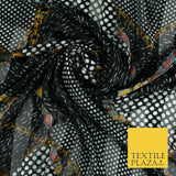 Premium Floral Chain Belt Spotted Stripe Satin Printed Georgette Dress Fabric