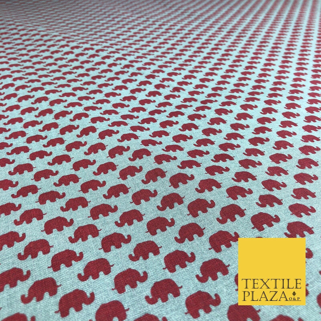 Denim Grey Walking Elephants Herd Printed Fabric 100% Cotton Craft Safari RE901