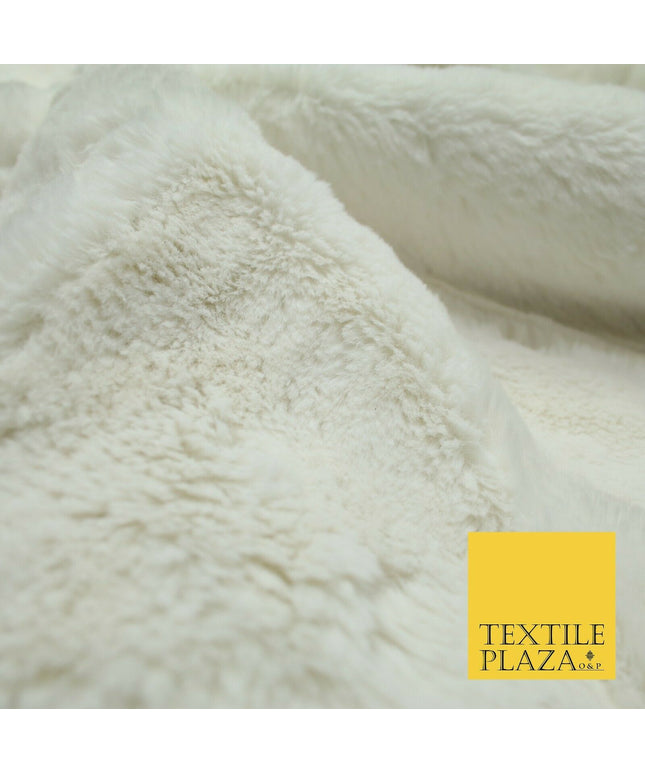 Luxury Super Soft Ivory Plush Suede Backed Short Pile Faux Fur Fabric 1984