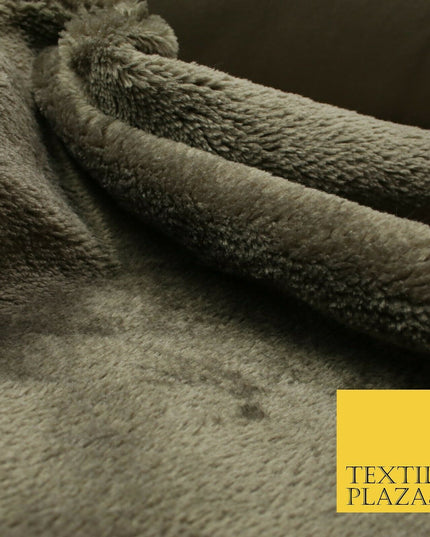 Luxury Super Soft Taupe Brown Plush Suede Backed Short Pile Faux Fur Fabric 1983