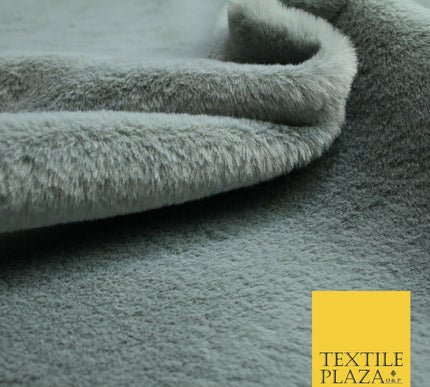 Luxury Super Soft Elephant Grey Plush Suede Back Short Pile Faux Fur Fabric 1981