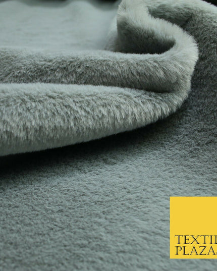 Luxury Super Soft Elephant Grey Plush Suede Back Short Pile Faux Fur Fabric 1981