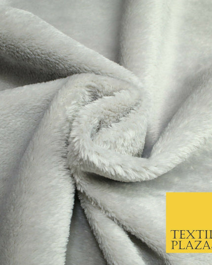 Luxury Super Soft Light Grey Plush Suede Backed Short Pile Faux Fur Fabric 1982