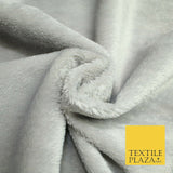 Luxury Super Soft Light Grey Plush Suede Backed Short Pile Faux Fur Fabric 1982