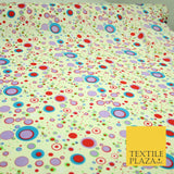 Cream Colourful Circles Dots Dotted Printed Crepe Polyester Dress Fabric 2734