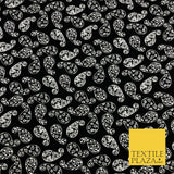 Black White Fancy Paisley Digital Print Stretch Crepe Dress Fabric Craft 1319