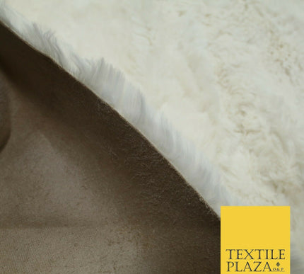 Luxury Super Soft Ivory Plush Suede Backed Short Pile Faux Fur Fabric 1984
