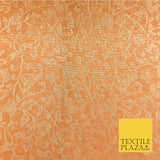 Rust/Dark Orange Floral Metallic Design Fabric - Shimmer Sparkle Glitter - 54"