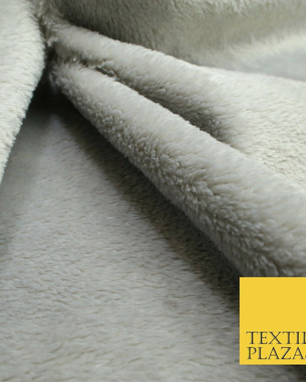 Luxury Super Soft Light Grey Plush Suede Backed Short Pile Faux Fur Fabric 1982