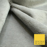 Luxury Super Soft Light Grey Plush Suede Backed Short Pile Faux Fur Fabric 1982