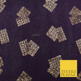 PURPLE Leopard Waffle Cube Metallic Glitter Stretch Jersey Fabric - 59" 1574