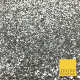 SILVER Luxury Chunky Glitter Encrusted Shimmer Canvas Fabric Heavy Backdrop 1392
