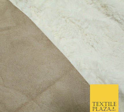Luxury Super Soft Ivory Plush Suede Backed Short Pile Faux Fur Fabric 1984