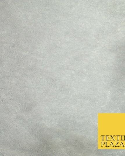 Luxury Super Soft Light Grey Plush Suede Backed Short Pile Faux Fur Fabric 1982