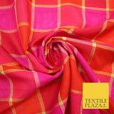 Check Banarsi Indian Faux Soft Raw Silk Dress Dupatta Saree Chuni Wedding Fabric