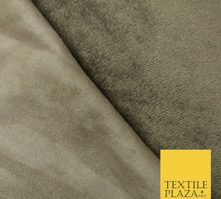 Luxury Super Soft Taupe Brown Plush Suede Backed Short Pile Faux Fur Fabric 1983