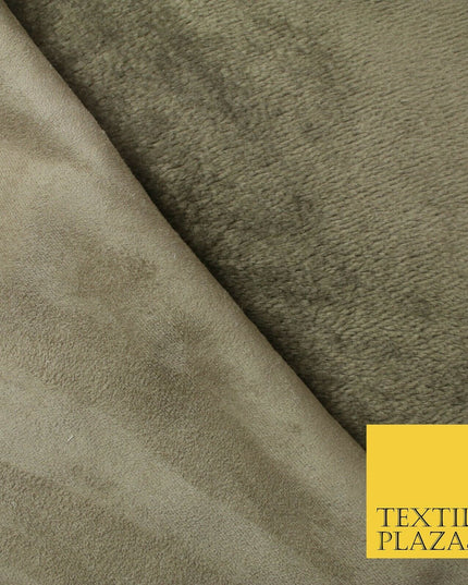 Luxury Super Soft Taupe Brown Plush Suede Backed Short Pile Faux Fur Fabric 1983