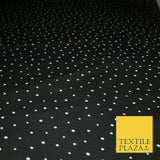 Premium Black Blue White Polka Dot Multi Spotted Printed Georgette Dress Fabric