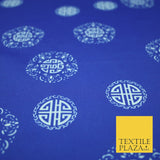 Traditional Kimono Oriental Chinese Emblem Printed Crepe Polyester Dress Fabric