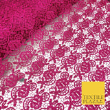 CERISE PINK Premium Guipure Intricate Lace Dress Fabric Wedding Bridal 4Cols 857