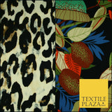 Jungle Leaves Floral Animal Cheetah Print Soft Stretch Jersey Dress Fabric Craft