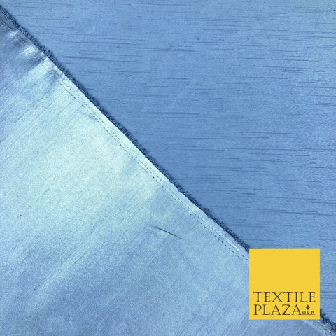 DENIM BLUE Satin Backed Dupion SHANTUNG Raw Silk Fabric 100% Polyester 45" MG890