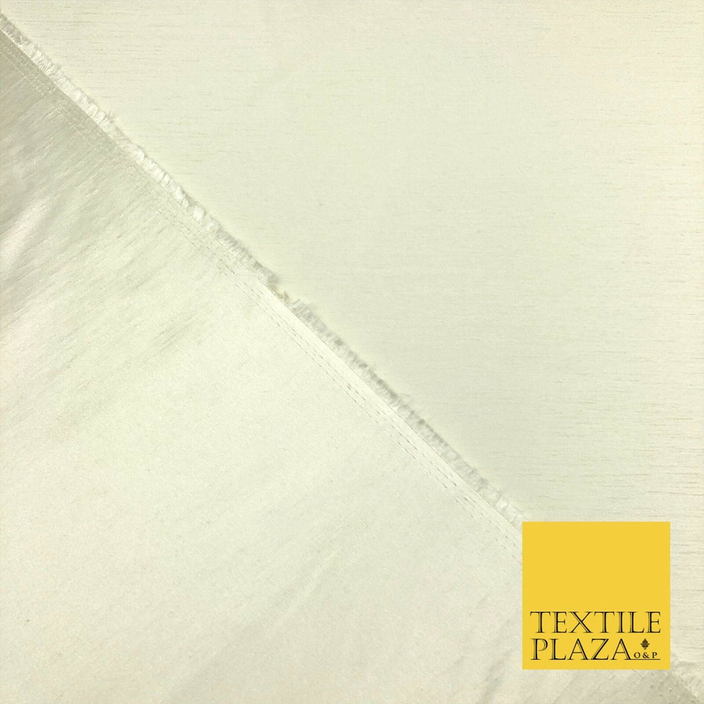 CREAM Matte Satin Backed Dupion SHANTUNG Raw Silk Fabric 100%Polyester 58" MG891