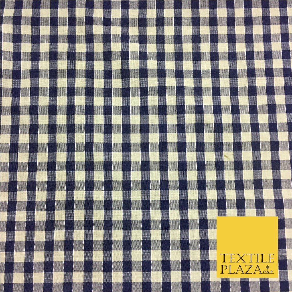 BLUE Gingham POLYCOTTON Fabric - Per Metre/ Half Metre - RD55