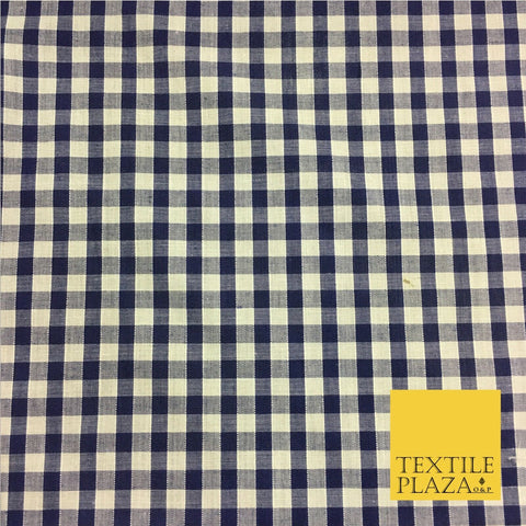 BLUE Gingham POLYCOTTON Fabric - Per Metre/ Half Metre - RD55