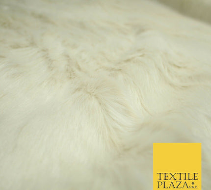 High Quality Luxury IVORY CREAM Suede Backed 1" Long Pile Faux Fur Fabric 2302
