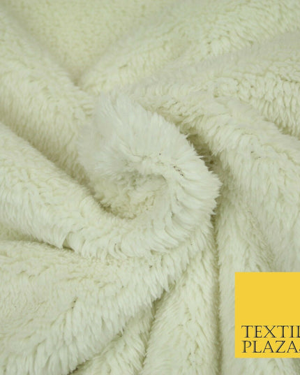 Lush IVORY Sherpa Sheepskin TAN Suede Backed Short Pile Faux Fur Fabric 2300