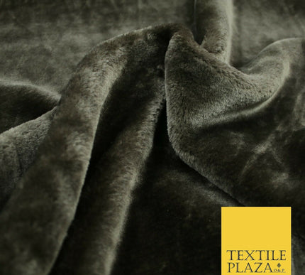 Luxury Soft Plain ESPRESSO BROWN Short Pile Faux Fur Fabric Suede Backed 2299