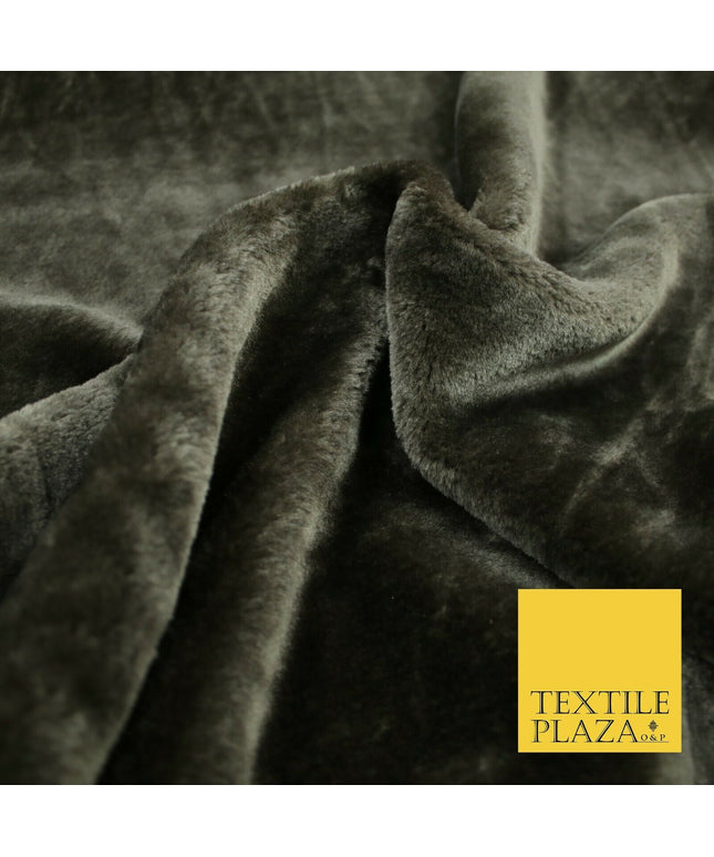 Luxury Soft Plain ESPRESSO BROWN Short Pile Faux Fur Fabric Suede Backed 2299