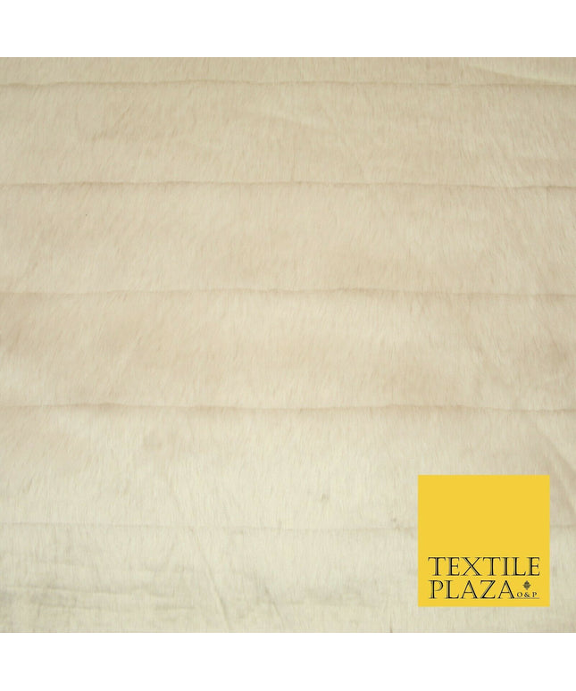 Luxury Silky Soft Striped OYSTER NUDE BLUSH Short Pile Faux Fur Fabric 2297