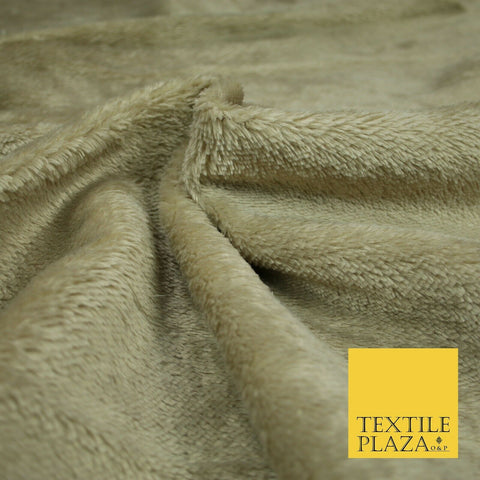 Soft Plain STONE Textured Short Pile Faux Fur Fabric with Suede Backing 2298