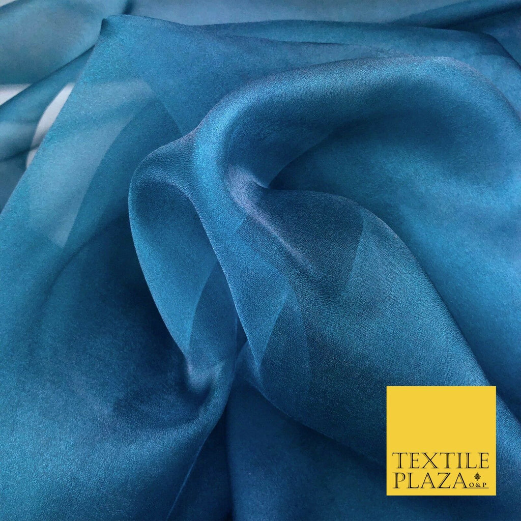 TEAL BLUE Crystal Organza Bridal Wedding Dance Dress Veil Fabric 60" 994