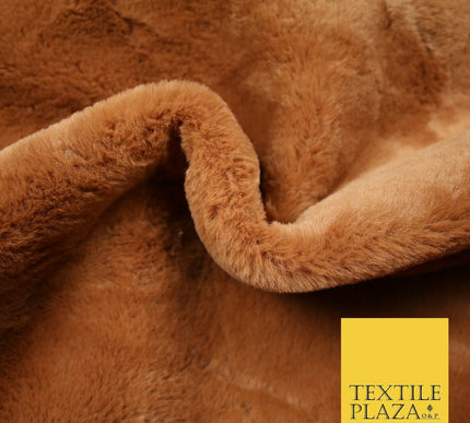 Super Soft TERACOTTA RUST Plush Suede Back Short 1cm Pile Faux Fur Fabric 2294