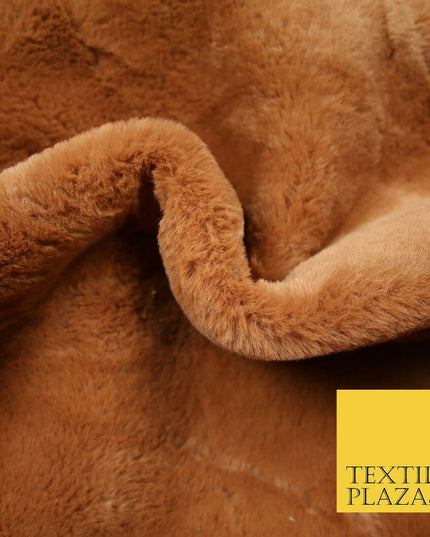 Super Soft TERACOTTA RUST Plush Suede Back Short 1cm Pile Faux Fur Fabric 2294