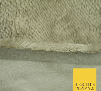 Soft Plain STONE Textured Short Pile Faux Fur Fabric with Suede Backing 2298