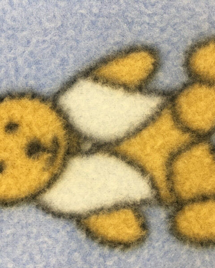 Blue Teddy Bear Printed Polar Fleece - Per Metre - 150cm - Baby Blanket - RA67