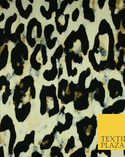 Jungle Leaves Floral Animal Cheetah Print Soft Stretch Jersey Dress Fabric Craft