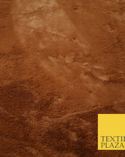 Super Soft TERACOTTA RUST Plush Suede Back Short 1cm Pile Faux Fur Fabric 2294